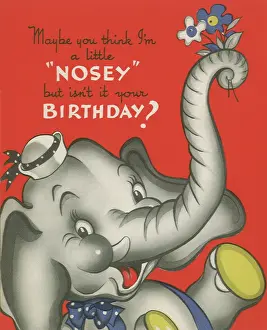 Bday: Elephant with Bouquet
