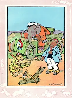 Piglets: Elephant in a motor car