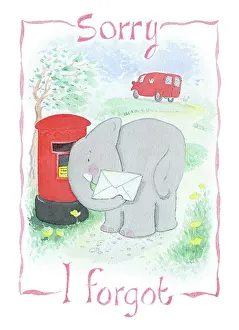 Sorry: Elephant at post box - Sorry I forgot