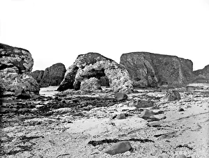 Whitepark: The Elephant rock, a stone arch on the beach at Whitepark Ba