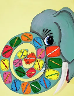 Tusks: Elephant trunk with numbers