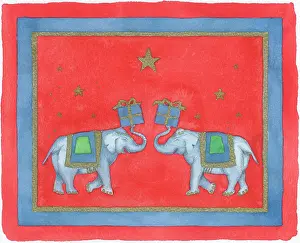 Langlands: Elephants balancing presents on their trunks