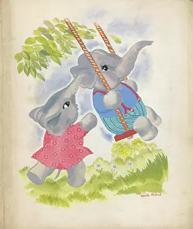 Calfs: Elephants calfs as children playing