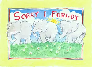 Sorry: Three elephants linked trunk to tail