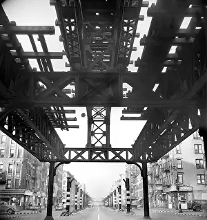 Marjory: Elevated railway - demolition - New York