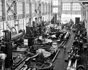 Machining: Elevated View of Floor of a Modern Machine Shop