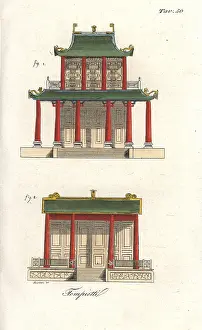 Bernieri: Front elevation of Chinese temples