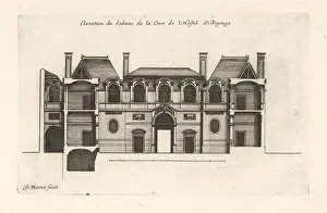 Chez Mariette: Elevation of the courtyard in the Hotel de Carnavalet, Paris
