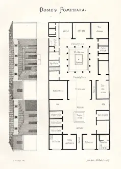 Cella: Elevation and floor plan of a house in Pompeii