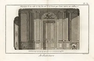 Encyclopedie: Elevation of a games room in an apartment in the