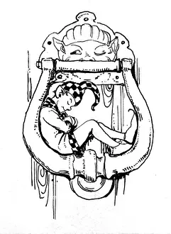 Knocker: Elf asleep on door knocker
