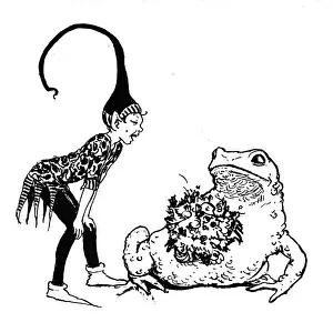 Toads: Elf and toad with flowers