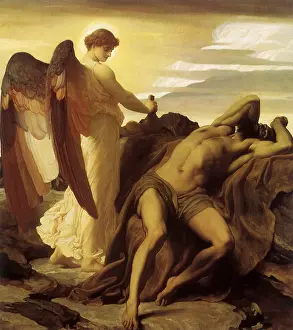 Elijah: Elijah and The Angel, by Leighton