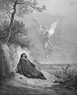 Starving: Elijah fed by an angel - Dore