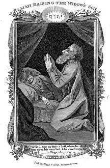 1808: Elijah raising the widow's son. Bible 1 Kings