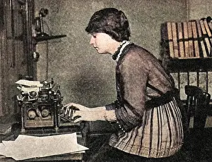Typewriting: Elizabeth Asquith at work
