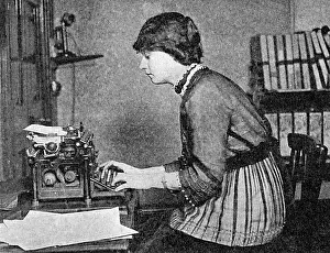 Typewriting: Elizabeth Asquith at work