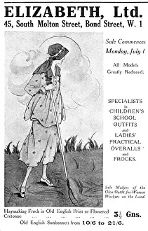 Pitchfork: Elizabeth Ltd Clothing advertisement, 1918