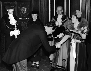Windsors: Elizabeth, Duchess of York, at a reception in the Guidhall