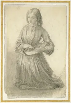Siddal: Elizabeth Siddal playing a Stringed Instrument
