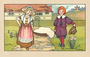 Carring: Elizabethan boy and girl