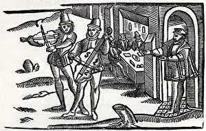 Minstrels: Elizabethan Minstrels outside a Tavern