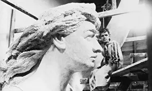 Pelee: Ellen Houser Rankin working on a colossal statue