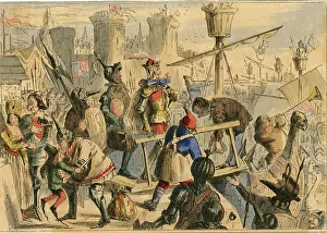 Leech: Embarcation of King Henry V at Southampton
