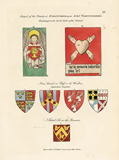 Chancel: Emblems and heraldic shields