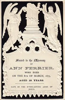 Ferrier: Embossed Victorian mourning card, Ann Ferrier