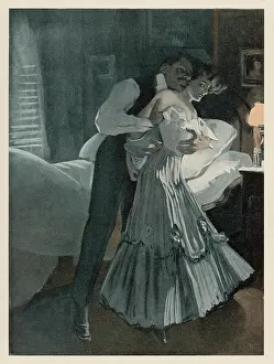 Concerned: Embracing Couple - 1908