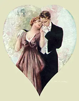 Elegantly: Embracing Couple in a Heart