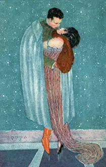 Coppa: Two embracing lovers