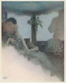 Honeymoon: EMBRACING IN TRAIN C1915