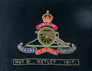 Netley: Embroidered badge of the Royal Artillery