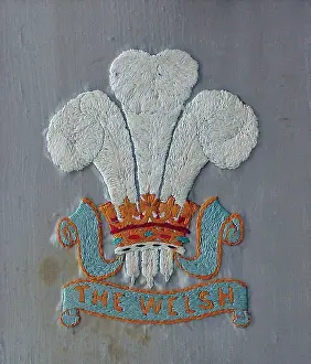 David Cohen Fine Art: Embroidered badge of The Welsh Regiment