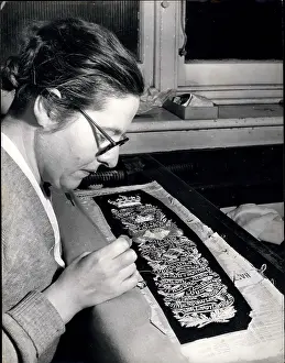 Yeomen: Embroidering in preparation for Coronation