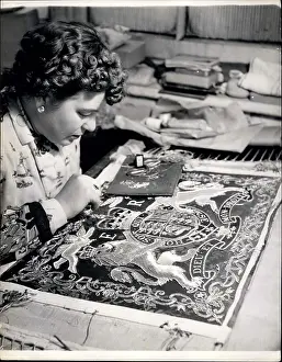 Yeomen: Embroidering in preparation for Coronation