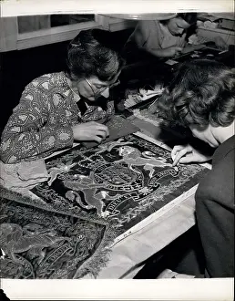 Yeomen: Embroidering in preparation for Coronation