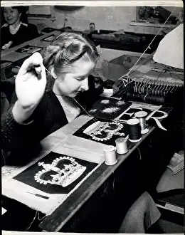 Yeomen: Embroidering in preparation for Coronation