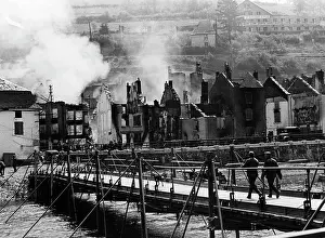 Burned: Emergency bridge built by pioneers during the