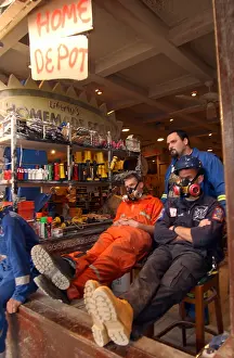 Qaeda: Emergency workers taking a rest near the World