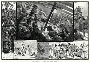 Handkerchiefs: Emigrants going to Australia 1887