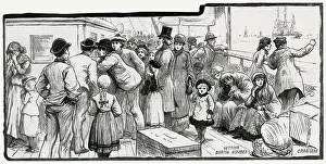 Allocated: Emigrants queuing for Berth Numbers 1887