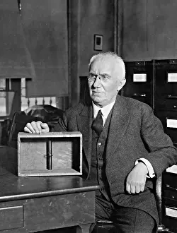 Transmitter: Emil Berliner with a transmitter, 1927