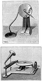 Emil: Emil Berliner's Gramophone. Top: Recording stylus