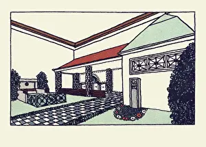 Kunstschau: Emil Hoppe. Kunstschau 1908.Courtyard