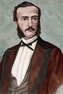 Progressive: Emilio Benard Doude (1840-1870). Engraving. Colored
