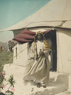 Descendent: Emir Abdullah of Trans-Jordan in front of his tent