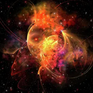 Continuity: An emission nebula out in space forming stars and galaxies